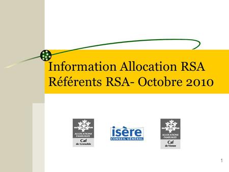 Information Allocation RSA Référents RSA- Octobre 2010