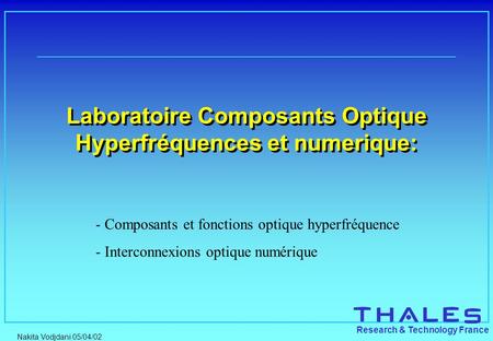 Laboratoire Composants Optique Hyperfréquences et numerique: