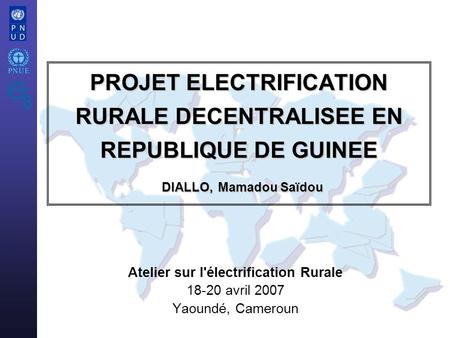 Atelier sur l'électrification Rurale