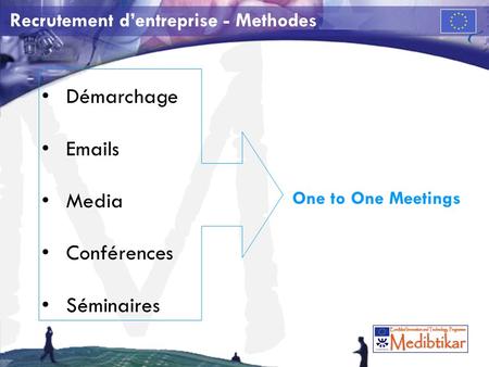 M Recrutement dentreprise - Methodes Démarchage Emails Media Conférences Séminaires One to One Meetings.