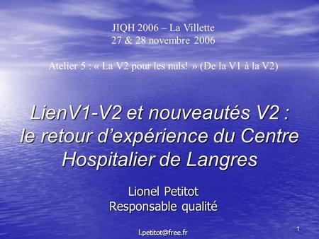 Lionel Petitot Responsable qualité