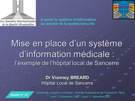 Dr Vianney BREARD Hôpital Local de Sancerre