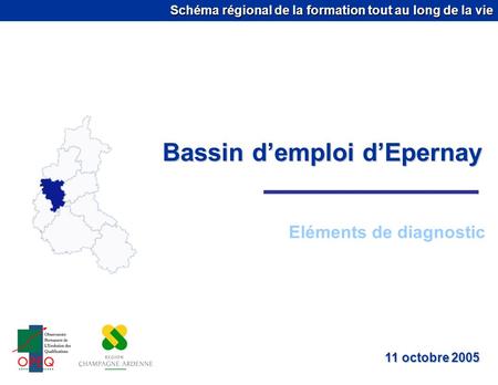Schéma régional de la formation tout au long de la vie Bassin demploi dEpernay Eléments de diagnostic 11 octobre 2005.