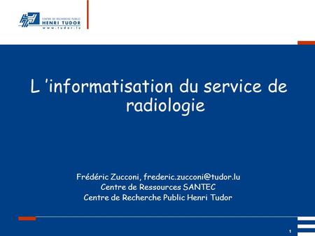 L ’informatisation du service de radiologie