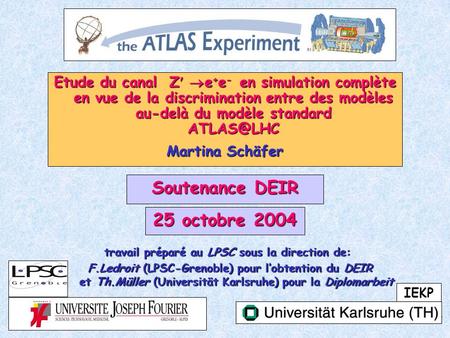 Martina Schäfer 1 Etude du canal Z e + e - en simulation complète en vue de la discrimination entre des modèles au-delà du modèle standard Martina.