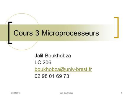 Cours 3 Microprocesseurs