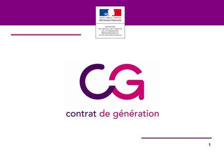 1. Le contrat de génération issu dun accord unanime des partenaires sociaux Lemploi des jeunes et des seniors : chantier prioritaire de la« Grande conférence.