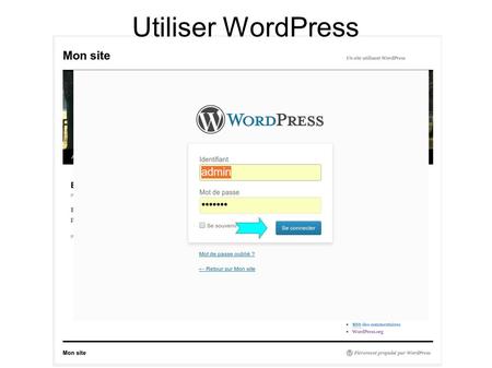 Utiliser WordPress. Continuer à configurer votre site... et Enregistrer.