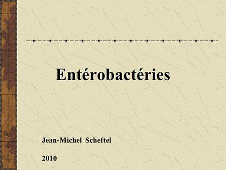 Entérobactéries Jean-Michel Scheftel 2010.