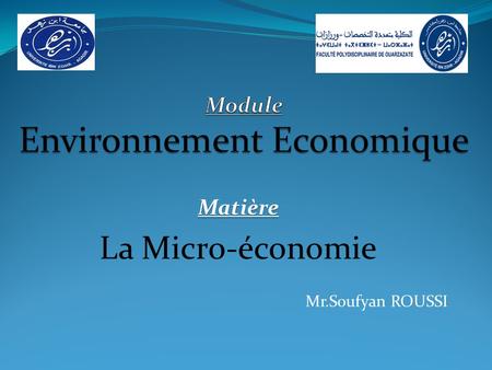 Module Environnement Economique