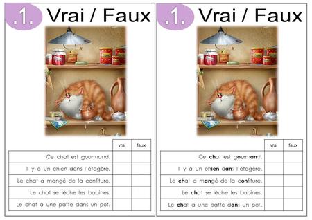 Vrai / Faux .1. Vrai / Faux .1. Ce chat est gourmand.