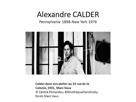 Alexandre CALDER Pennsylvanie 1898-New York 1976