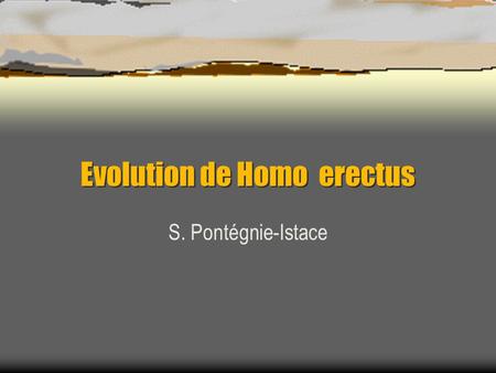 Evolution de Homo erectus