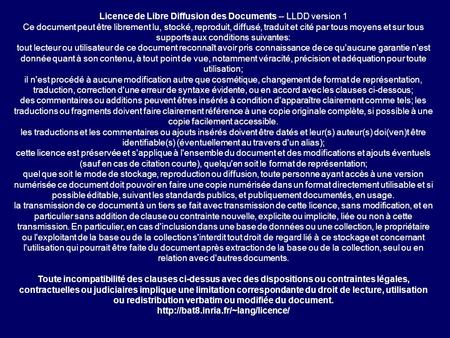 Licence de Libre Diffusion des Documents -- LLDD version 1