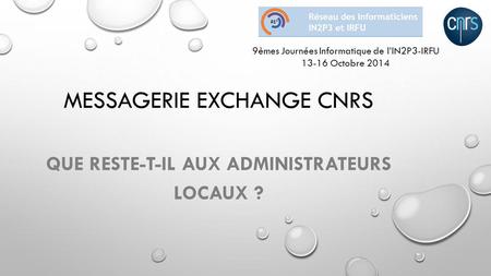 Messagerie Exchange CNRS