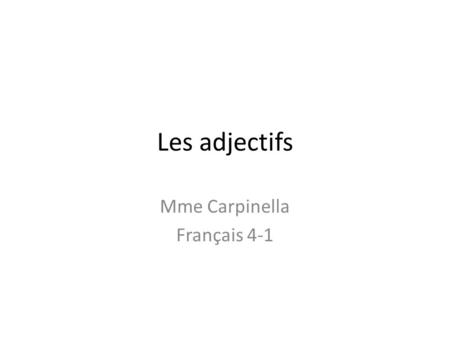 Mme Carpinella Français 4-1