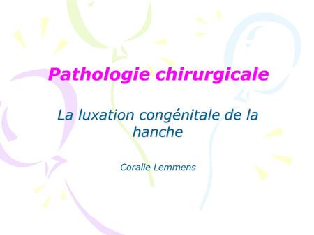 Pathologie chirurgicale