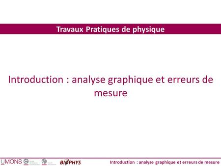 Travaux Pratiques de physique