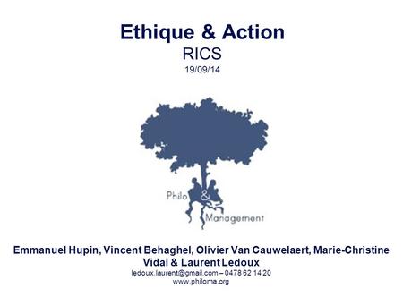 Ethique & Action RICS 19/09/14