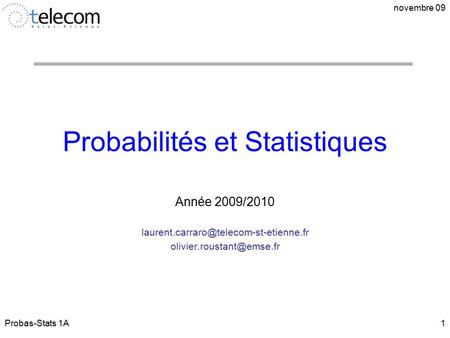Probabilités et Statistiques