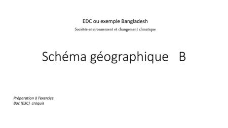 Schéma géographique B EDC ou exemple Bangladesh