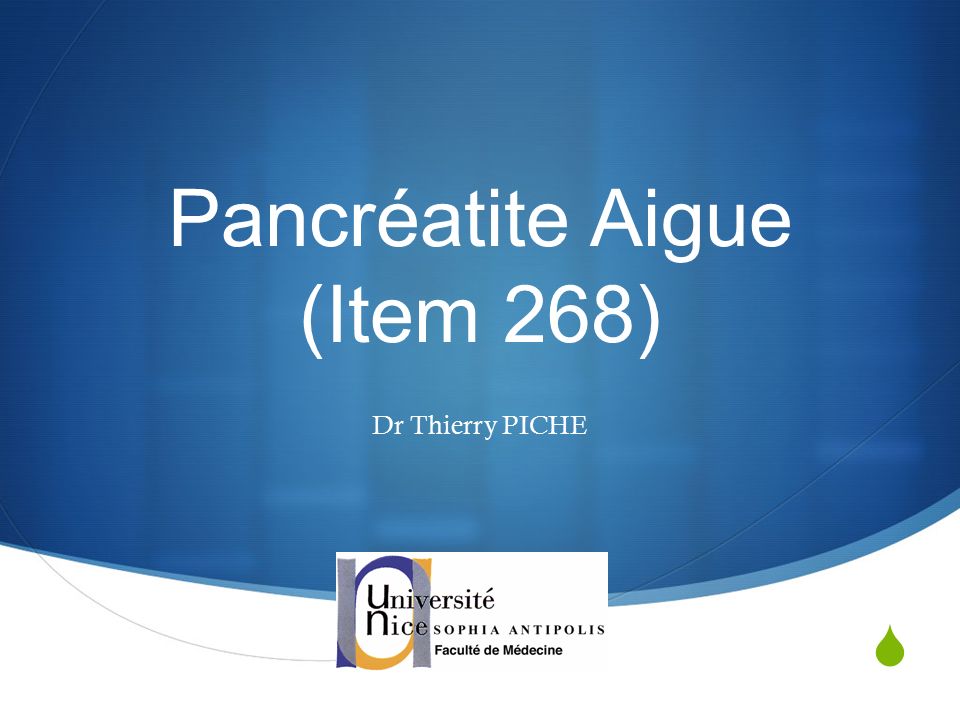Pancréatite Aigue (Item 268)