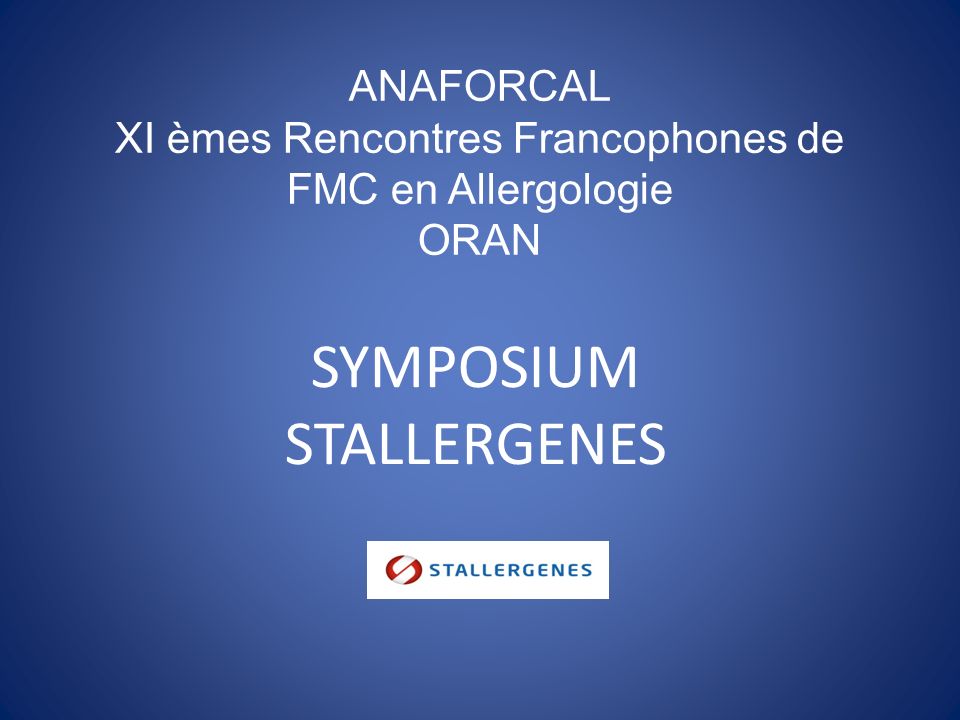EVENEMENTS SCIENTIFIQUES | Rencontres Francophones de FMC en Allergologie
