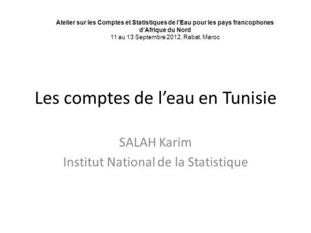 Les comptes de l’eau en Tunisie