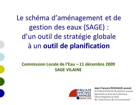 Commission Locale de l’Eau – 11 décembre 2009