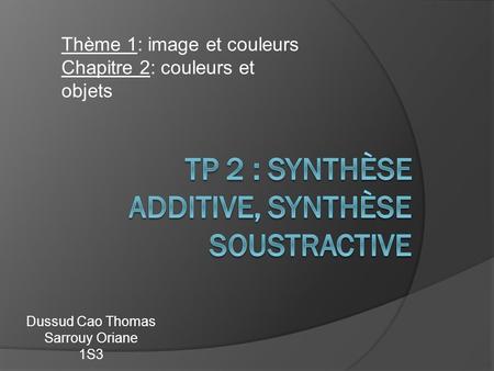 TP 2 : Synthèse additive, synthèse soustractive