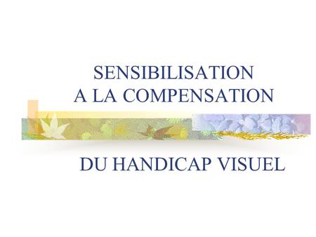 SENSIBILISATION A LA COMPENSATION