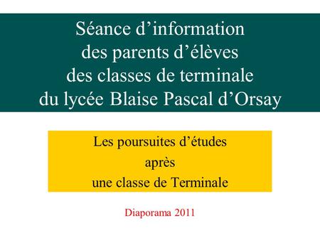 Les poursuites d’études après une classe de Terminale