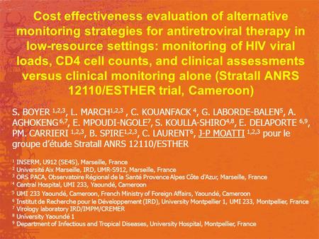 Cost effectiveness evaluation of alternative monitoring strategies for antiretroviral therapy in low-resource settings: monitoring of HIV viral loads,