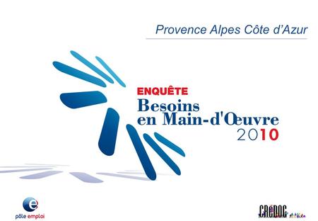 Provence Alpes Côte d’Azur. 2 Avant-propos Ce rapport présente les résultats de la vague 2010 de l'enquête Besoins en main-d'œuvre (BMO) pour la région.