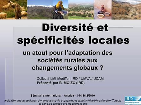 Diversité et spécificités locales