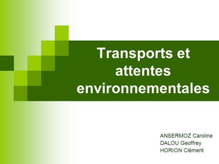 Transports et attentes environnementales