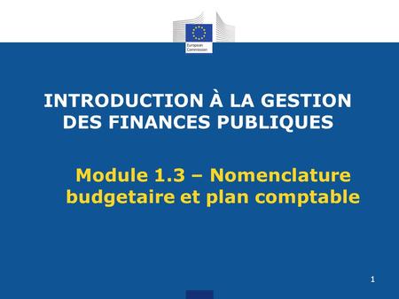 INTRODUCTION À LA GESTION DES FINANCES PUBLIQUES