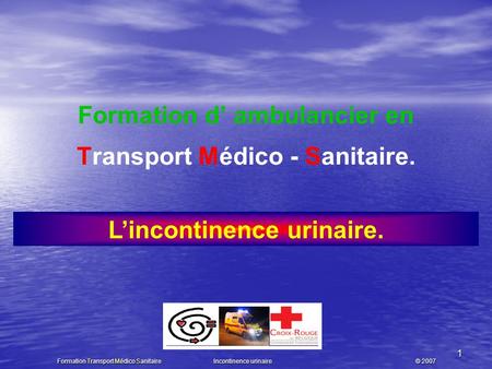 Formation d’ ambulancier en L’incontinence urinaire.