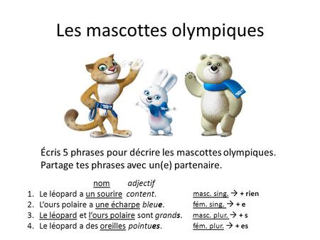 Les mascottes olympiques