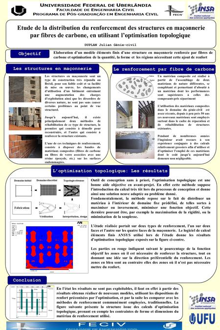 DUPLAN Julian Génie-civil Etude de la distribution du renforcement des structures en maçonnerie par fibres de carbone, en utilisant l’optimisation topologique.
