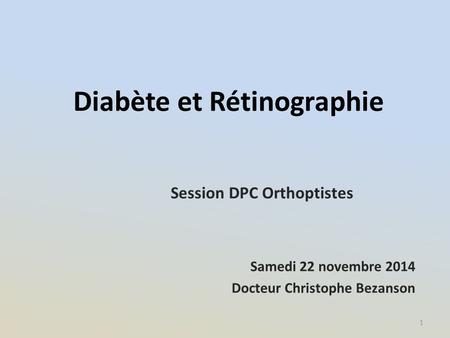 Diabète et Rétinographie