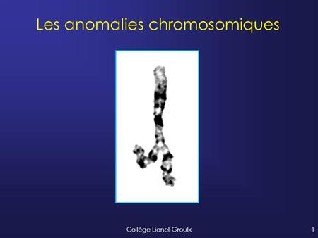 Les anomalies chromosomiques