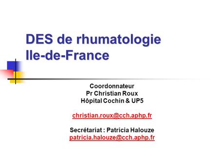 DES de rhumatologie Ile-de-France