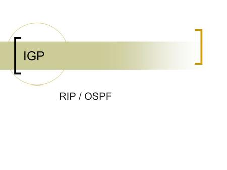 IGP RIP / OSPF.