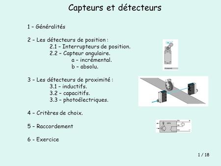 Capteurs et détecteurs