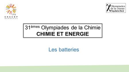 31èmes Olympiades de la Chimie
