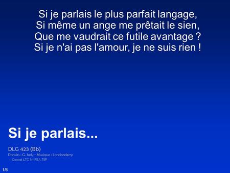 Si je parlais... Si je parlais le plus parfait langage,