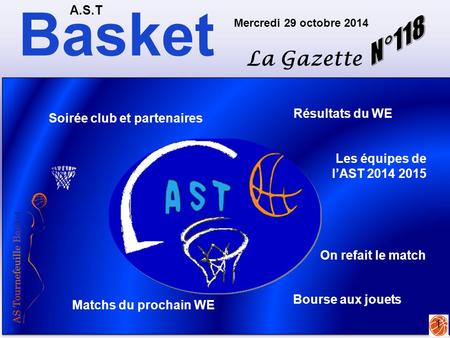Basket N°118 La Gazette A.S.T Résultats du WE