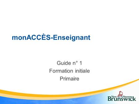 Guide n° 1 Formation initiale Primaire