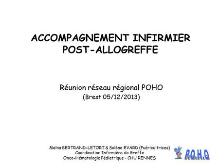 ACCOMPAGNEMENT INFIRMIER POST-ALLOGREFFE